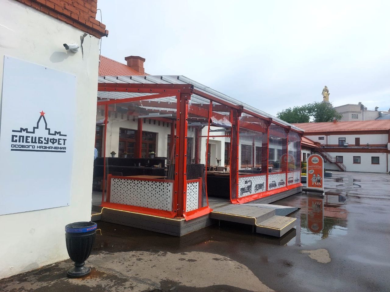 ПВХ шторы для летней террасы кафе в Заволжске
